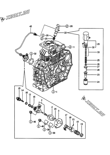  Топливный насос высокого давления (ТНВД) двигателя Yanmar L70EE-DEVMS