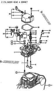  Двигатель Yanmar L70AE-DVAYC, узел -  Головка блока цилиндров (ГБЦ) 