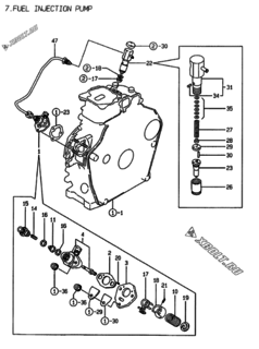  Двигатель Yanmar L70AE-DEVAYC, узел -  Топливный насос высокого давления (ТНВД) 