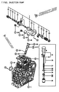  Двигатель Yanmar L100EEDEVMK1, узел -  Топливный насос высокого давления (ТНВД) 