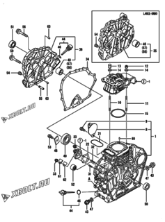  Двигатель Yanmar L48EE-DRBO, узел -  Блок цилиндров 