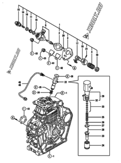  Двигатель Yanmar L48EE-DVBO, узел -  Топливный насос высокого давления (ТНВД) 