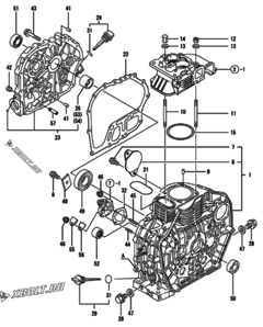  Двигатель Yanmar L70EE-DEVBO, узел -  Блок цилиндров 