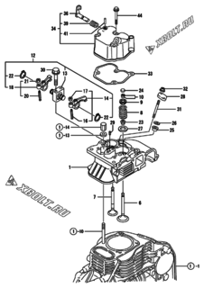  Двигатель Yanmar L70EE-DEVBO, узел -  Головка блока цилиндров (ГБЦ) 