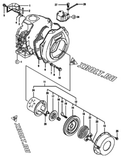  Двигатель Yanmar L70EE-DEVBO, узел -  Пусковое устройство 