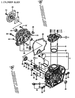  Двигатель Yanmar L48AE-DIFPYC, узел -  Блок цилиндров 
