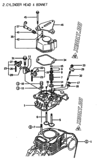  Двигатель Yanmar L48AE-DIFPYC, узел -  Головка блока цилиндров (ГБЦ) 