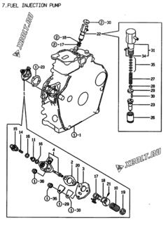  Двигатель Yanmar L70AE-DIFPYC, узел -  Топливный насос высокого давления (ТНВД) 