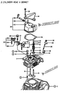  Двигатель Yanmar L100AEDEIFP2, узел -  Головка блока цилиндров (ГБЦ) 