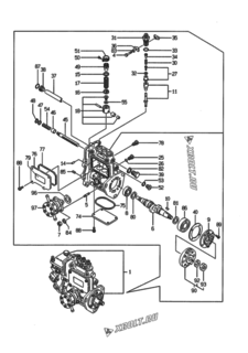  Двигатель Yanmar 3TNE88-ECB, узел -  Топливный насос высокого давления (ТНВД) 