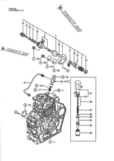  Двигатель Yanmar L40AE-DWKPA2, узел -  Топливный насос высокого давления (ТНВД) 