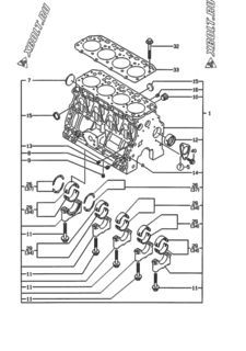  Двигатель Yanmar 4TNE84-EWA, узел -  Блок цилиндров 