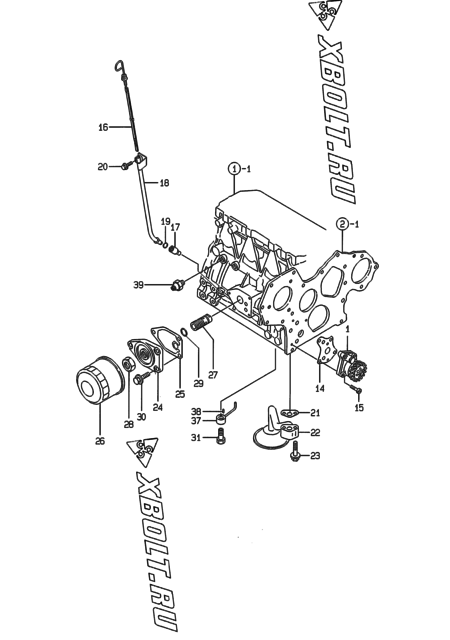  Система смазки двигателя Yanmar 4TNE84T-EWA