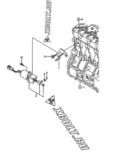  Двигатель Yanmar 4TNE94-HYBK, узел -  Устройство остановки двигателя 