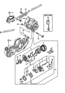  Двигатель Yanmar 4TNE94-HYBK, узел -  Генератор 