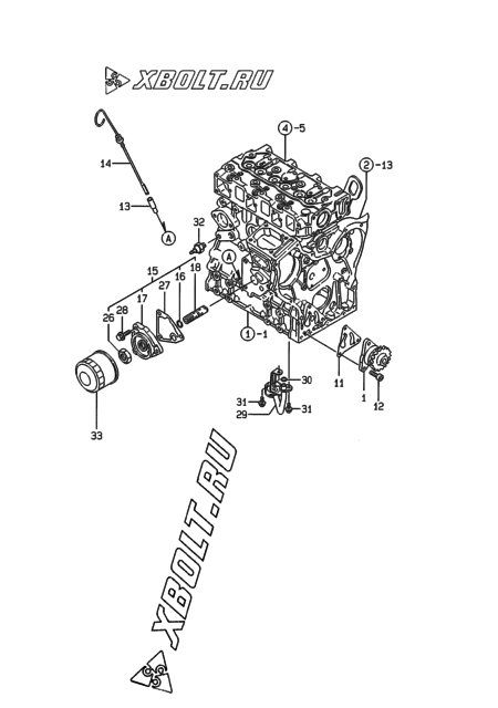  Система смазки двигателя Yanmar 3TNE74C-ECS