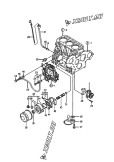  Двигатель Yanmar 3TNE88-EWA, узел -  Система смазки 