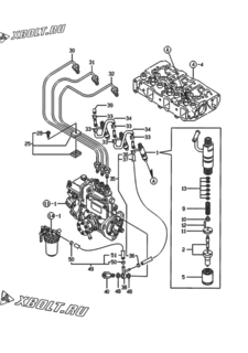  Двигатель Yanmar 3TNE88-EWA, узел -  Форсунка 