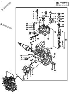  Двигатель Yanmar 4TNV98-NLANG, узел -  Топливный насос высокого давления (ТНВД) 