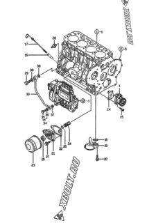  Двигатель Yanmar 4TNE88-EADS, узел -  Система смазки 