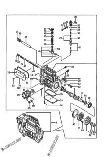  Двигатель Yanmar 4TNE88-EADS, узел -  Топливный насос высокого давления (ТНВД) 