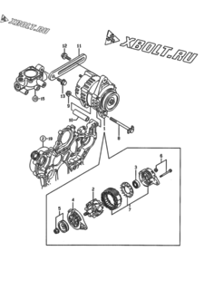  Двигатель Yanmar 4TNE98-ADS, узел -  Генератор 