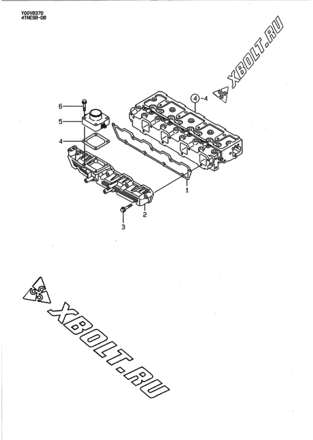  Впускной коллектор двигателя Yanmar 4TNE98-DB