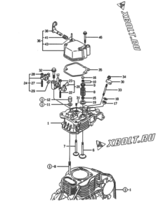  Двигатель Yanmar L70ABEDEGMTA, узел -  Головка блока цилиндров (ГБЦ) 