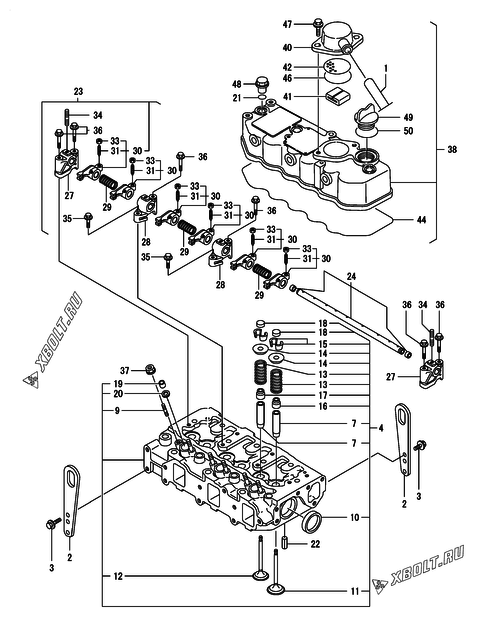 Головка блока цилиндров (ГБЦ) двигателя Yanmar 3TNE82A-MG