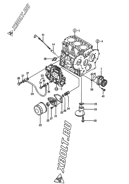  Система смазки двигателя Yanmar 3TNE82A-MG
