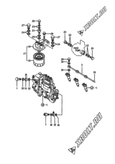  Двигатель Yanmar 3TNE82AC-EMG, узел -  Топливный фильтр 