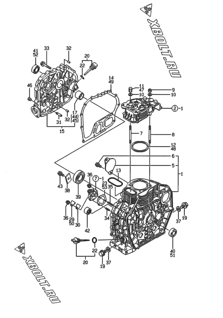  Блок цилиндров двигателя Yanmar L70AE-DEGFR