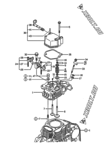  Двигатель Yanmar L70AEDEGFRYC, узел -  Головка блока цилиндров (ГБЦ) 