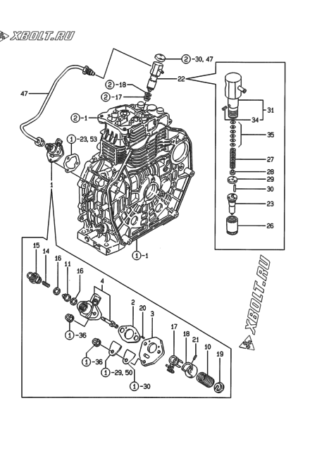  Топливный насос высокого давления (ТНВД) двигателя Yanmar L70AE-DEGFR