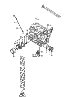  Двигатель Yanmar 3TNE74-LW, узел -  Система смазки 