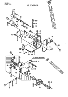  Двигатель Yanmar 3TNE88-ENKR, узел -  Регулятор оборотов 