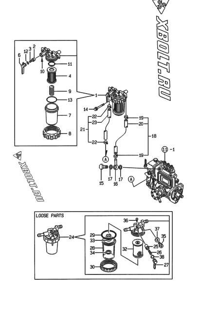  Топливопровод двигателя Yanmar 3TNE88-ENKR