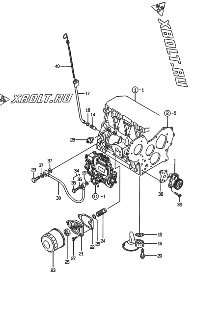  Система смазки двигателя Yanmar 3TNE84-EBE