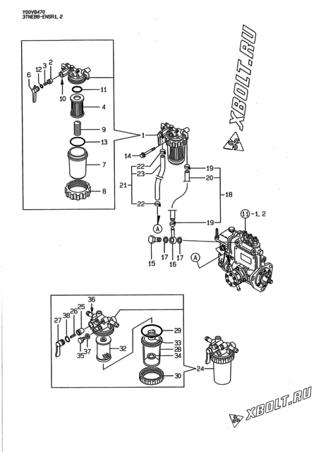  Топливопровод двигателя Yanmar 3TNE88-ENSR2