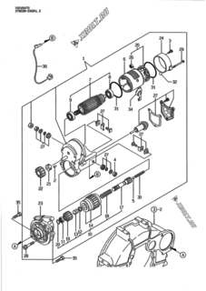  Двигатель Yanmar 3TNE88-ENSR2, узел -  Стартер 
