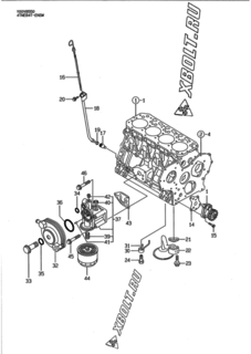  Двигатель Yanmar 4TNE84T-ENSW, узел -  Система смазки 