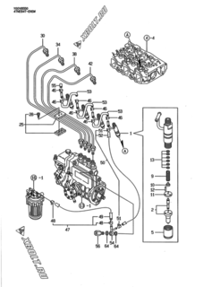  Двигатель Yanmar 4TNE84T-ENSW, узел -  Форсунка 
