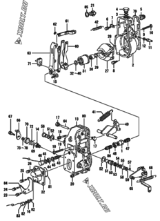  Двигатель Yanmar 4TNE94-DBWK2, узел -  Регулятор оборотов 