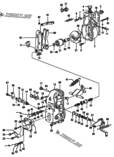  Двигатель Yanmar 4TNE94-DB, узел -  Регулятор оборотов 
