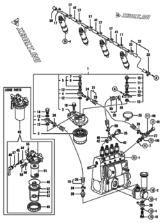  Двигатель Yanmar 4TNE94-DB, узел -  Топливопровод 