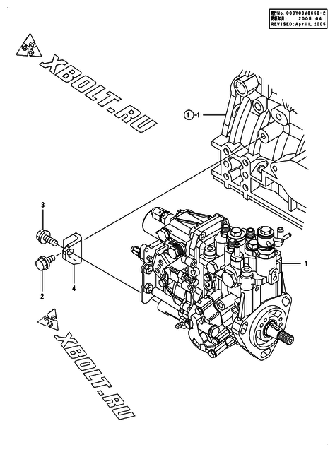  Топливный насос высокого давления (ТНВД) двигателя Yanmar 3TNV88-KNSV