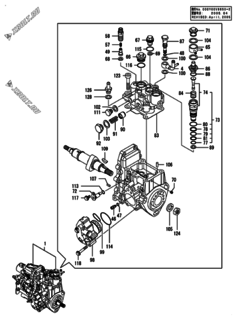  Двигатель Yanmar 3TNV88-KNSV, узел -  Топливный насос высокого давления (ТНВД) 