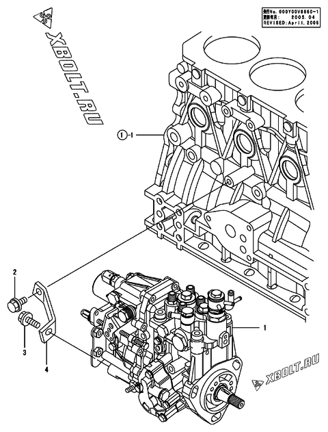  Топливный насос высокого давления (ТНВД) двигателя Yanmar 4TNV88-KNSV