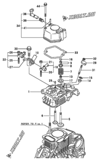  Двигатель Yanmar L70AEDEWK1YC, узел -  Головка блока цилиндров (ГБЦ) 