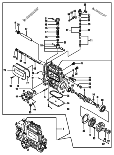  Двигатель Yanmar 4TNE88-EAD1, узел -  Топливный насос высокого давления (ТНВД) 
